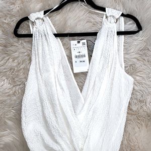 ZARA White Ring Detail Bodysuit